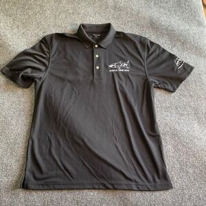 Sport-Tek Mens Acrylic Tank MFG Polo Shirt Black L Shark Fish & Famous Tanked